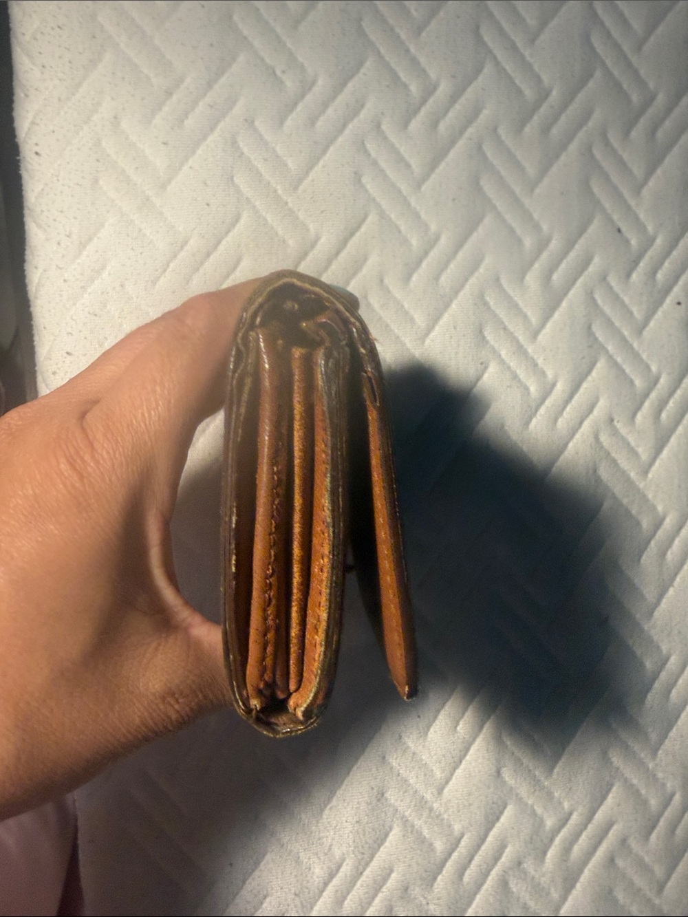 Louis Vuitton Tan Leather Small Zip Wallet - Picture 5 of 7
